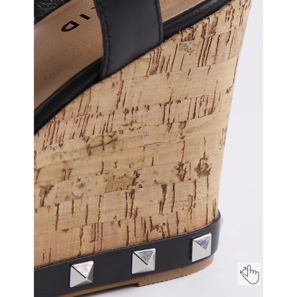 NWT TORRID WW Studded Platform Wedge - Faux Leather Black - Picture 5 of 8